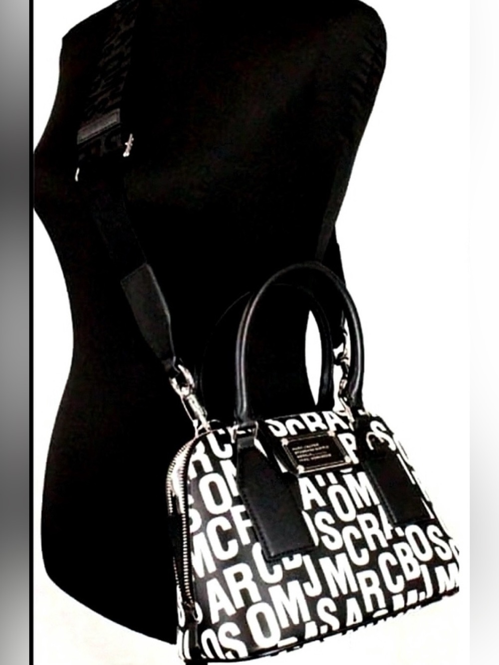 Marc Jacobs Small Monogram Printed Saffiano Leather Dome Satchel Crossbody - Picture 8 of 8